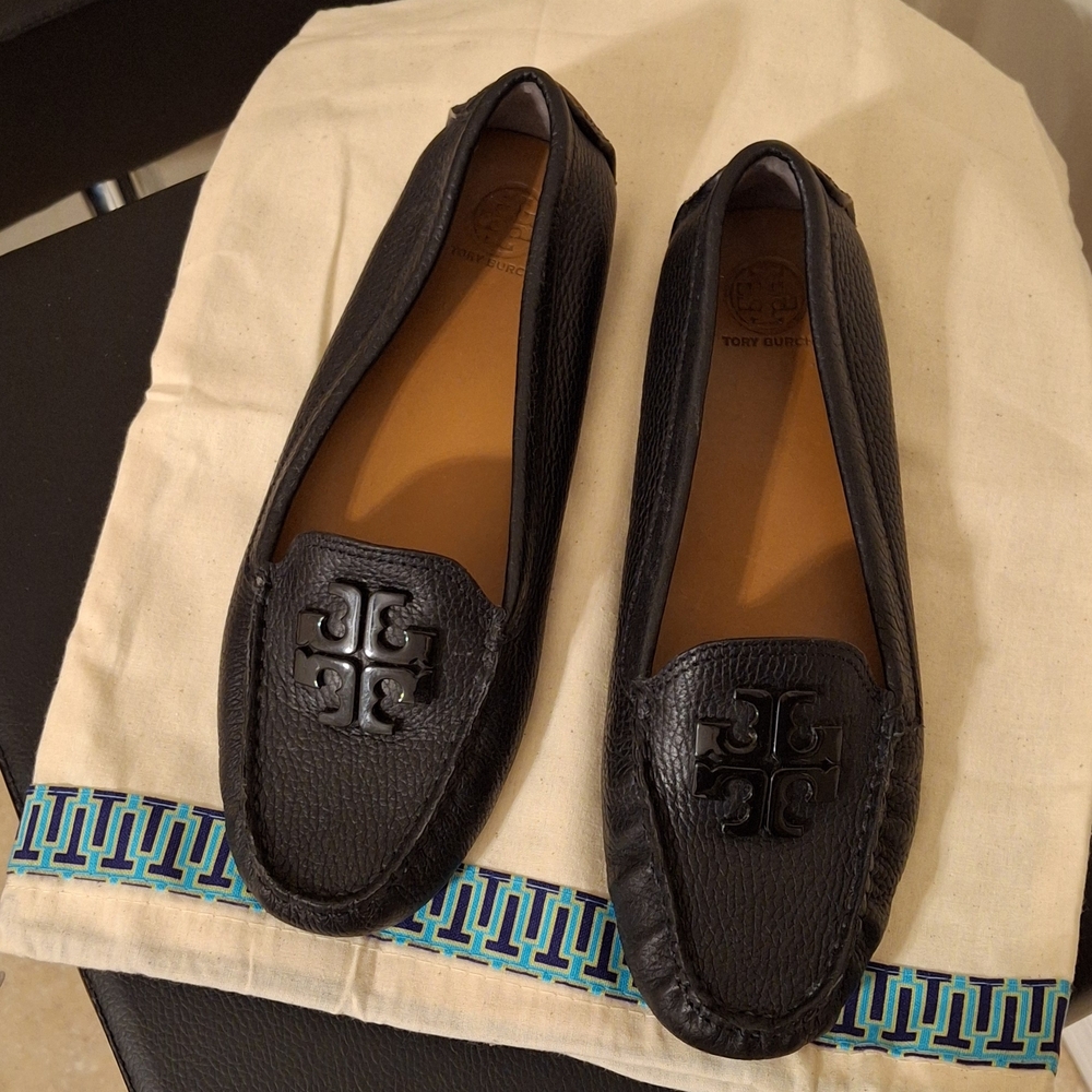 Tory Burch Black Leather Loafers